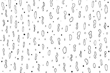 Vintage doodle hand drawn geometric background with simple black oval spots texture. random chaotic modern art-like illustration. Vector