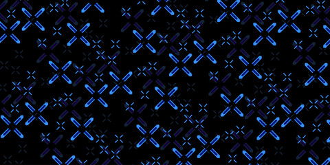 Abstract horizontal background with blue crosses pattern. Modern technology background. Vector EPS 10