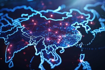  Digital map of china, concept of global network and connectivity symbolizing making the right choice