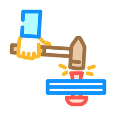 Obraz premium riveting blacksmith metal color icon vector. riveting blacksmith metal sign. isolated symbol illustration