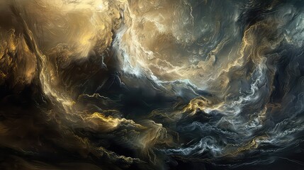 A stormy sky with turbulent clouds swirling overhead, reflecting the inner turmoil and chaos of the mind.