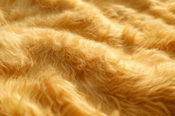 Depict a soft, fluffy wool texture in gentle undulations, resembling a serene landscape under a warm, golden-hour light for a cozy visual experience