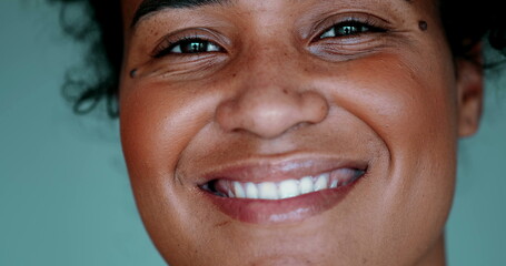 Close-Up Portrait of a Joyful Black Woman, Expressing Happiness, Latina Female in Her 20s of African Descent