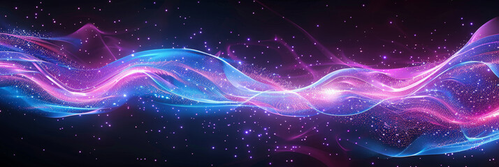 a futuristic blue pink light wave background , wave technology digital network background with blue light, digital wave effect, corporate concept, Cyberspace of future.Science andtechnology.