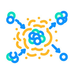 fusion nuclear energy color icon vector. fusion nuclear energy sign. isolated symbol illustration