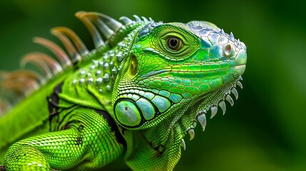 Fototapeta premium A close up portrait of a Green iguana