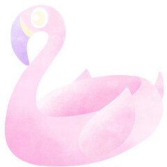 Pink inflatable flamingo for summer beach isolated