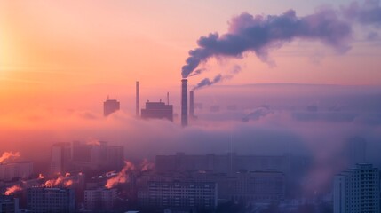 Fototapeta na wymiar pollution of the environment smog in cities urban
