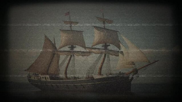 kapal layar kuno berlayar