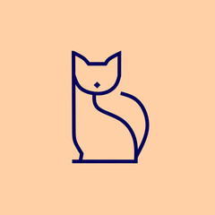 minimalist logo with a cat image