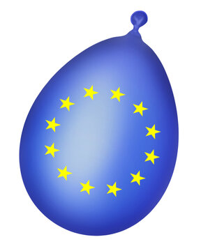 Balloon and European Union Flag  EU isolated on white background