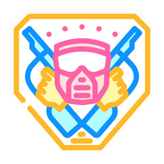 badge paintball game team color icon vector. badge paintball game team sign. isolated symbol illustration