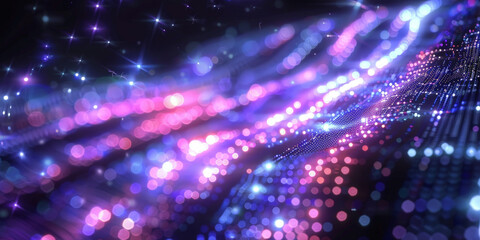 Obraz premium blur binary data background. Concept for big data, deep machine learning, artificial intelligence. blue data tranfer business technology background. virtualization, futuristic,banner