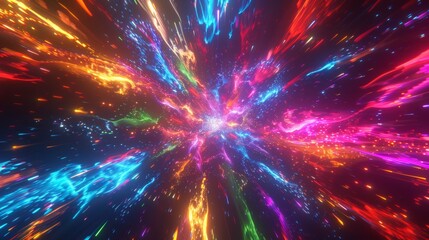 A colorful explosion of light and color - obrazy, fototapety, plakaty