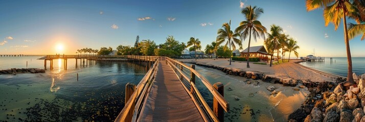 Experience the Beauty of Key West Sunrise at Smathers Beach - Your Dream Holiday - obrazy, fototapety, plakaty