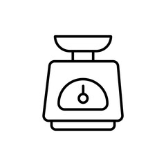 Weight scale outline icons, minimalist vector illustration ,simple transparent graphic element .Isolated on white background