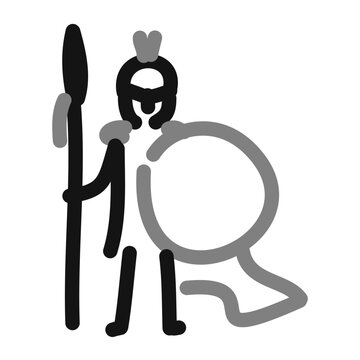 Gladiator, simple line art doodle