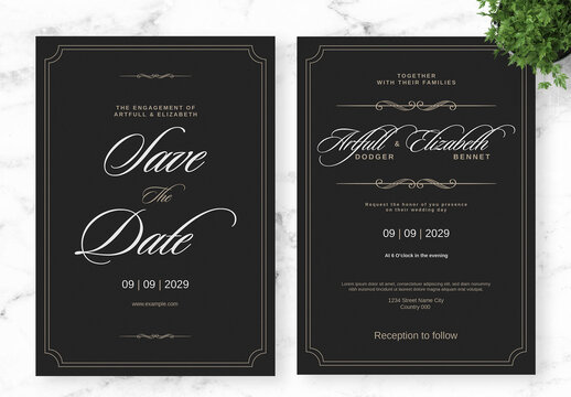 Black And White Bold Minimalist Invitation