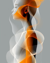 A woman's body is shown in a blurry, abstract style - 792832160