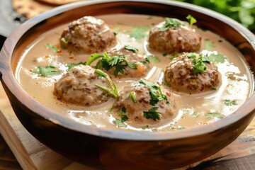 Malai Kofta Curry - A Classic Vegetarian Alternative to Meatballs with Indian Bread and Salad
