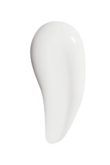 A drop of liquid smeared white cream with no background. PNG