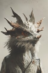 Obraz premium Craft a series of mythical creatures in a minimalist design, experimenting with unexpected camera angles to bring these fantastical beings to life in a way that is both visually striking and conceptua