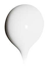A drop of liquid smeared white cream with no background. PNG