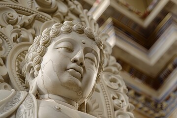 Close up Neoclassical of a Buddha sculpture