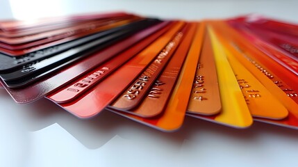 Modern Credit Card Arrangement in Warm Tones