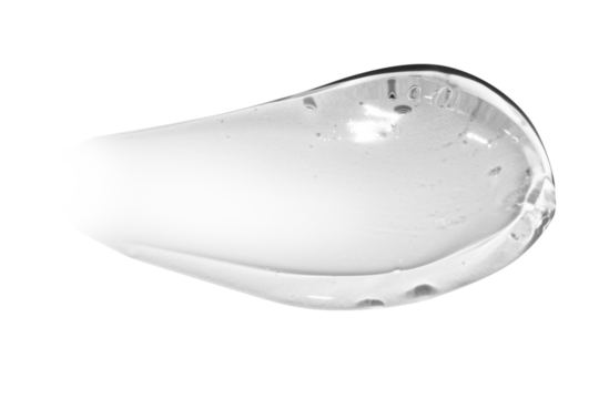 smear of transparent cosmetic gel. On an empty background. PNG