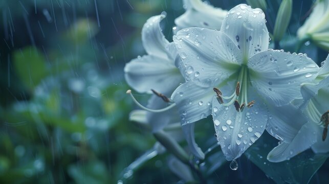 A close up of a flower with water droplets on it