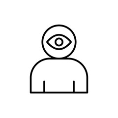 User surveillance outline icons, minimalist vector illustration ,simple transparent graphic element .Isolated on white background