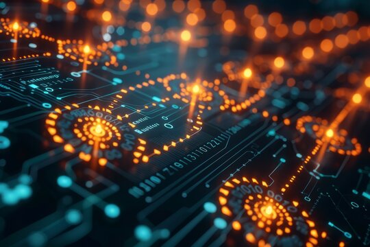 digital technology, global word network and technology concept