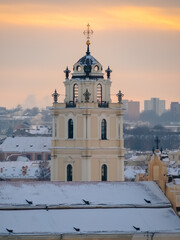 Winter in Vilnius. View of the Old Town