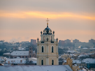 Winter in Vilnius. View of the Old Town