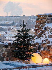 Christmas tree at Mount Gediminas viewpoint