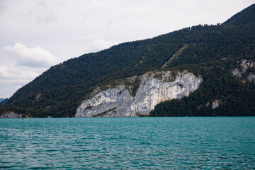 Fototapeta premium Vibrant Lake Near Mondsee on a Gray Day