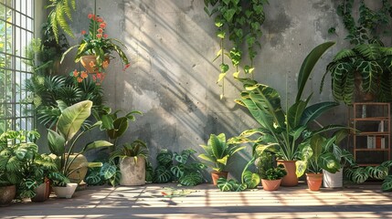  Beautiful Indoor Garden With Flowers And Plants Flower Shop Background