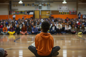 student-led assembly shines a light on bullying's effects, a forum where peers share personal stories and strategies for mutual support 