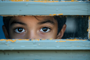 A student gazes through a classroom window - their longing for connection and understanding a poignant echo of bullying's emotional toll