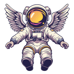 vector astronaut with angel wings .Generative AI