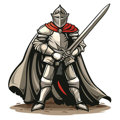 vector knight with sword .Generative AI