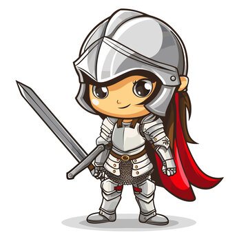 recommend clip art: vector girl knight .Generative AI