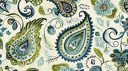 
Paisley Pattern White Background