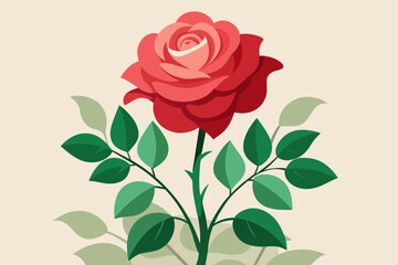 rose adorned with the most enchanting of bloom vector artwork illustration