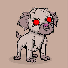 cute dog zombie vector illust...