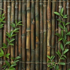 Green bamboo background, with space for text