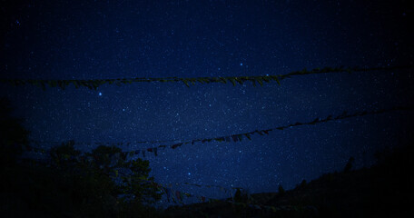 Night sky with stars on summer from mountain