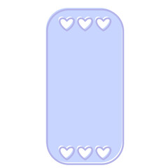 Cute Pastel Baby Note Frame with Heart Icon. Romantic  Soft Colored Border with Purple Line Template. Vintage Gently Baby Frame Decoration Element. Kawaii Cute Frame Element Symbol.