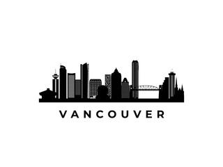 Obraz premium Vector Vancouver skyline. Travel Vancouver famous landmarks. Business and tourism concept for presentation, banner, web site.